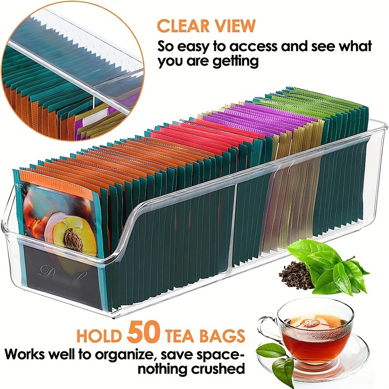 Coffee Tea And Sugar Set - Boîte de rangement transparente pour sachets