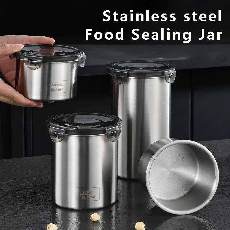 Coffee Tea And Sugar Canisters - Récipient alimentaire en acier inoxydable, boîtes