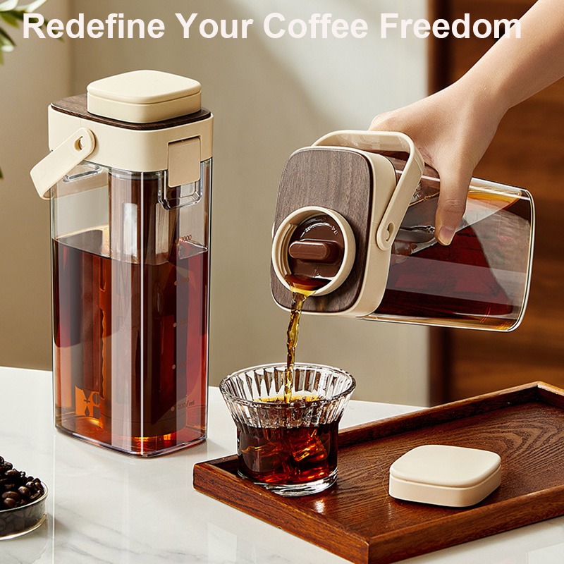 Coffee Tea Pot - Carafe à café froid anti-fuite, infuseur