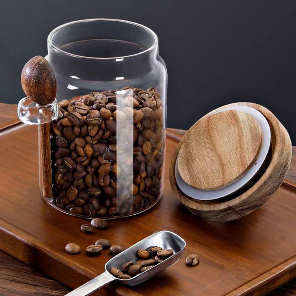 Coffee Tea And Sugar Canisters - Pot en verre hermétique pour grains