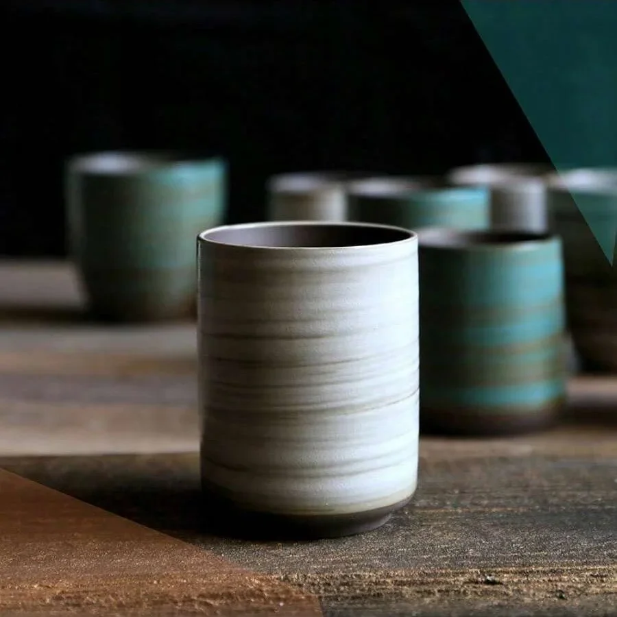 Coffee Tea Essentials - Tasse en grès craquelée peinte à