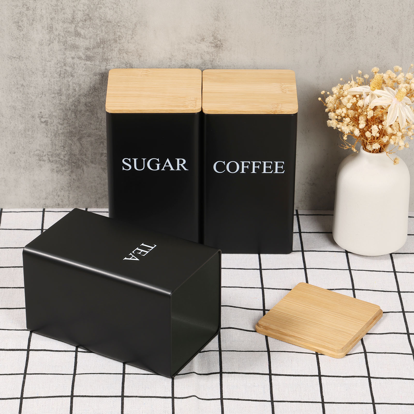 Coffee Tea Sugar Container Set - Pot de stockage de grains de