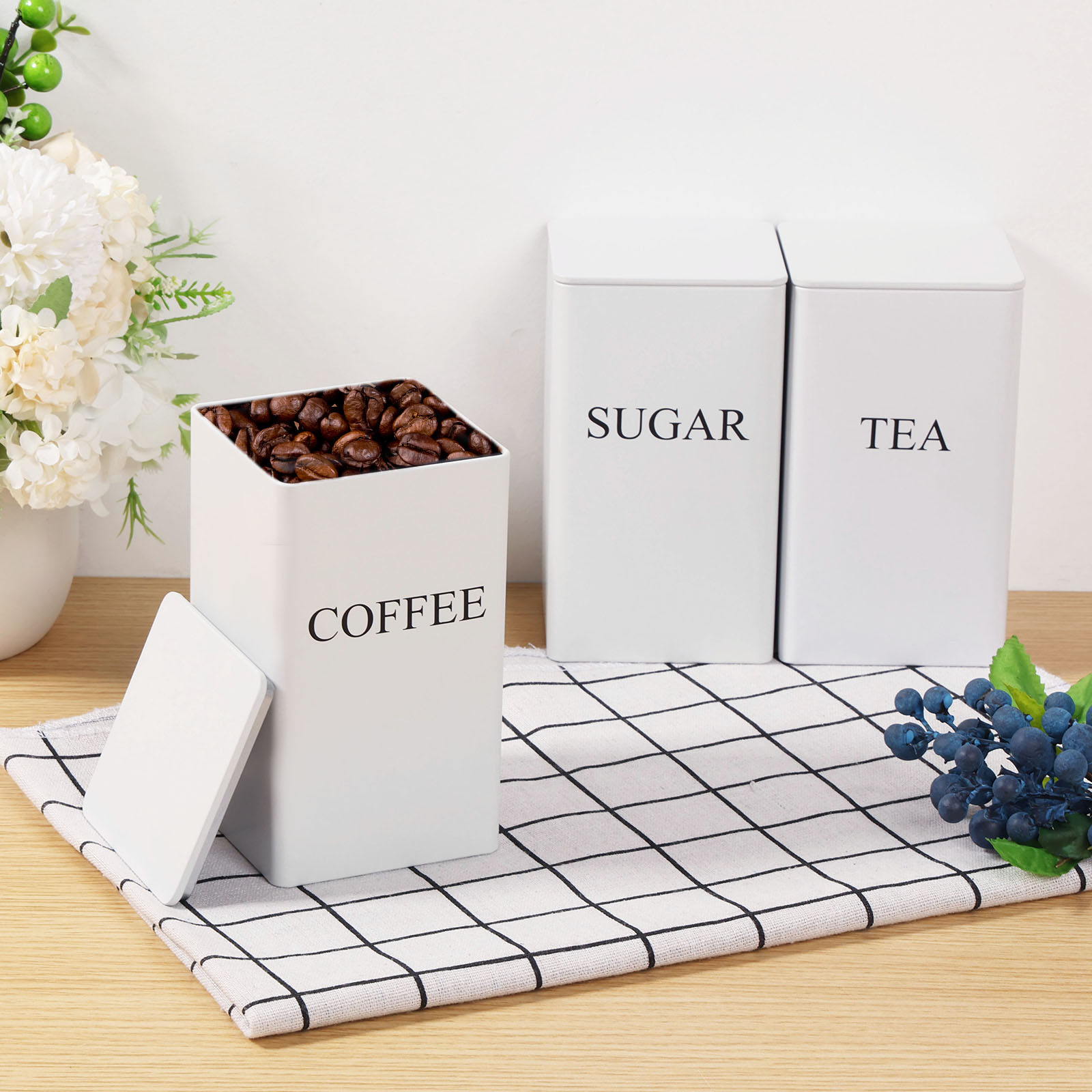 3 pièces boîtes de stockage de - Coffee Tea Sugar Container Set avis et prix