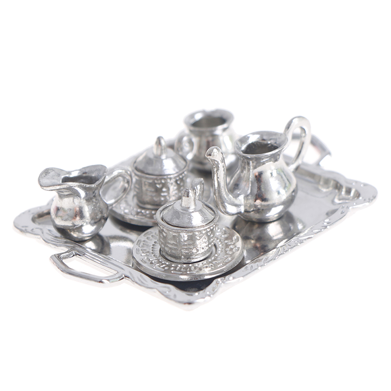 Miniature Silver Metal Tea and - Coffee Tea And Sugar Set avis et prix