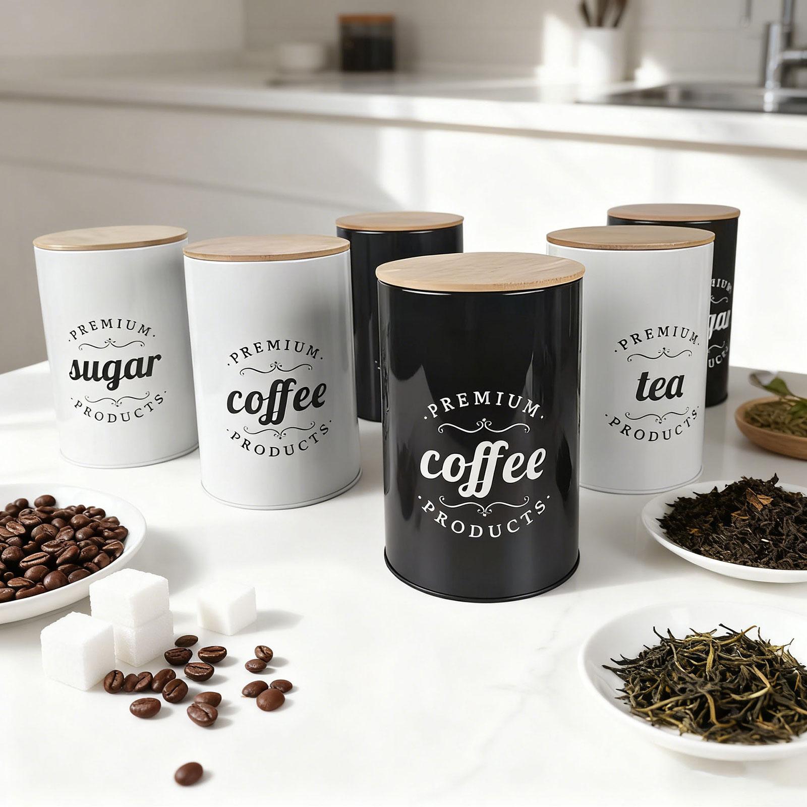 Ensemble de 3 pots décoratifs  - Coffee Tea Sugar Container Set avis et prix