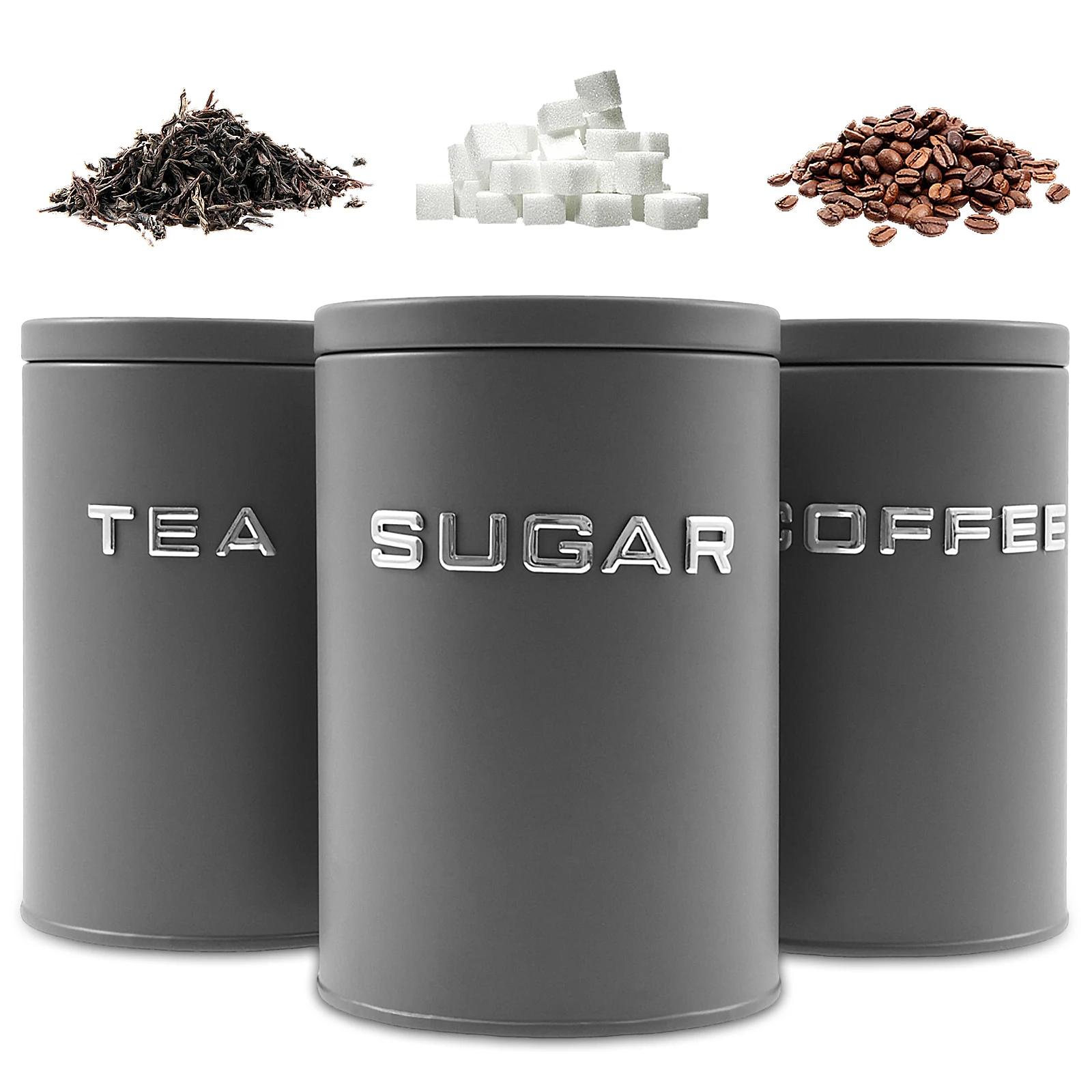 Pot rond en métal pour thé, ca - Coffee Tea And Sugar Canisters avis et prix