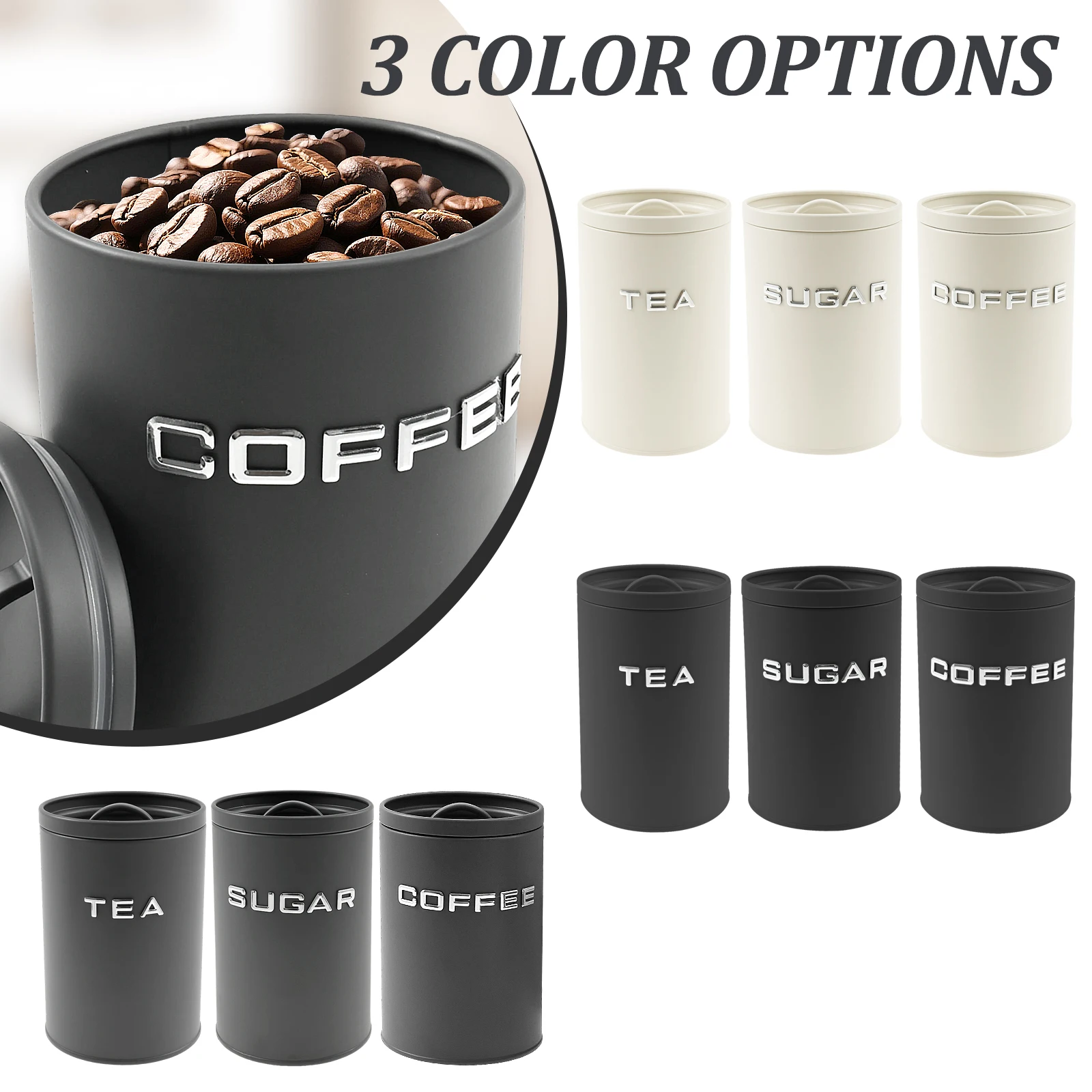 Pot rond en métal pour thé, ca - Coffee Tea And Sugar Canisters avis et prix